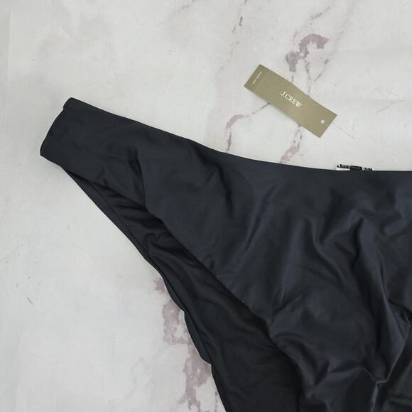 J Crew Swim Bottoms Black Curved Waist Bikini Mid High Cut Cheeky Bathing Suit - Picture 2 of 10